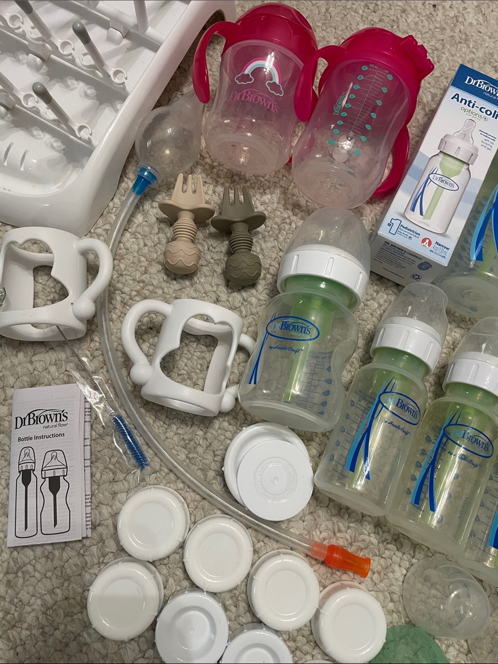 Huge lot of Dr. Brown's baby bottle sets with many accessories - Green & Clear - Picture 10 of 10
